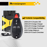 Bluetooth OBD for Car Key and Keyless Entry Remote Start Replacement for Dodge/Jeeep/Chrysler with FCC: IYZ-C01C or M3N5WY783X